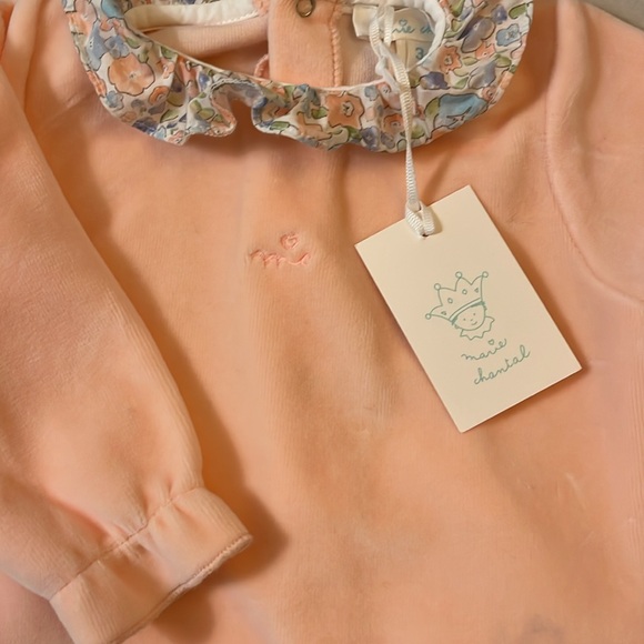 NWT Chantal Marie pink velour sleep suit size 3 m - Picture 4 of 5